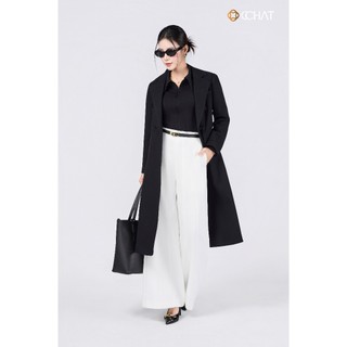 Áo Măng Tô 𝐂𝐂𝐇𝐀𝐓 Dáng Suông Dài 2 Hàng Khuy Chất Liệu Dạ Cao Cấp 24MDZ2005ST
