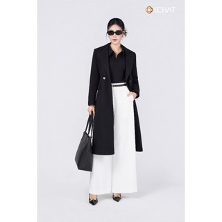Áo Măng Tô 𝐂𝐂𝐇𝐀𝐓 Dáng Suông Dài 2 Hàng Khuy Chất Liệu Dạ Cao Cấp 24MDZ2005ST