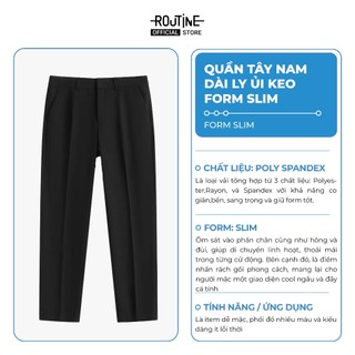 Quần Tây Nam Dài Trơn Form Slim - Routine 10F24PFO003