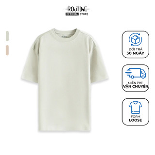 Áo Thun Tay Ngắn Vải Cotton Trơn Phối Tape Form Loose - Routine 10S25TSS052