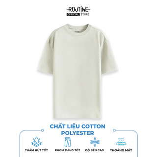 Áo Thun Tay Ngắn Vải Cotton Trơn Phối Tape Form Loose - Routine 10S25TSS052