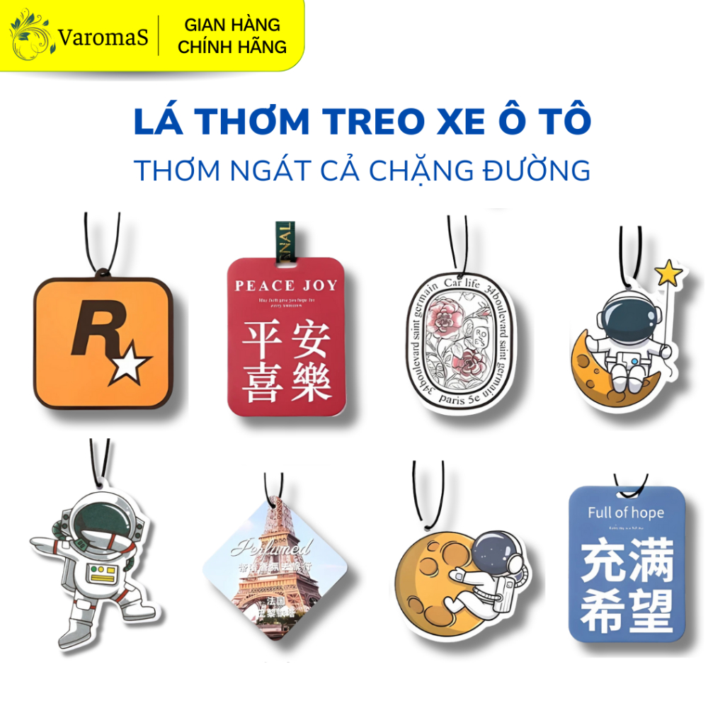 Lá Thơm Treo Xe Ô Tô Varomas Hương Thơm Dịu Nhẹ ST17
