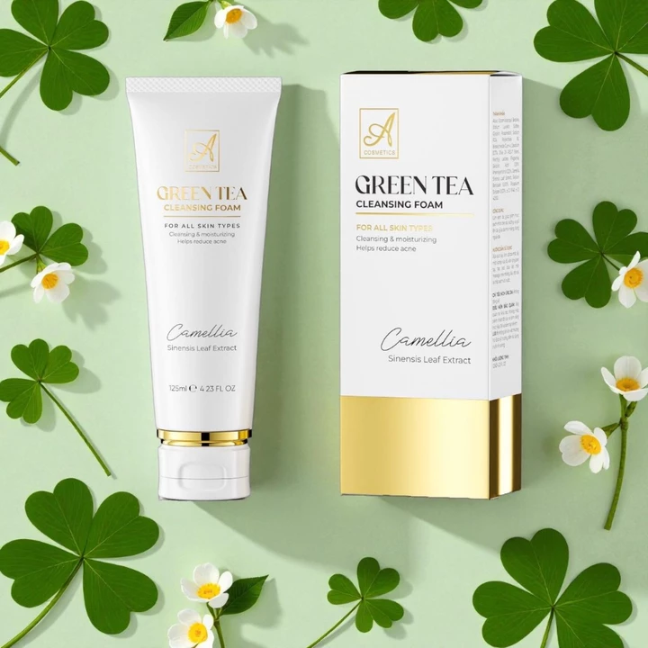 sữa rửa mặt trà xanh A cosmetic, sữa rửa mặt trà xanh phương anh 2025, sữa rửa mặt trà xanh mẫu mới