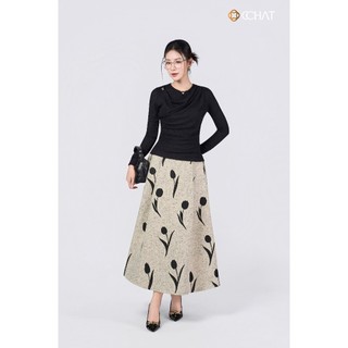 Áo Thun 𝐂𝐂𝐇𝐀𝐓 Dáng Suông Kiểu Xếp Vai Trái Xẻ Cổ Sau IOKO Chất Liệu Mềm Mại Cao Cấp 25TDC2003OT