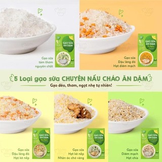 Gạo ăn dặm Mămmy cho bé gạo sữa nấu cháo mềm mịn phù hợp hệ tiêu hóa bé từ 6 tháng tuổi, hộp 500g