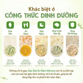 Gạo ăn dặm Mămmy cho bé gạo sữa nấu cháo mềm mịn phù hợp hệ tiêu hóa bé từ 6 tháng tuổi, hộp 500g