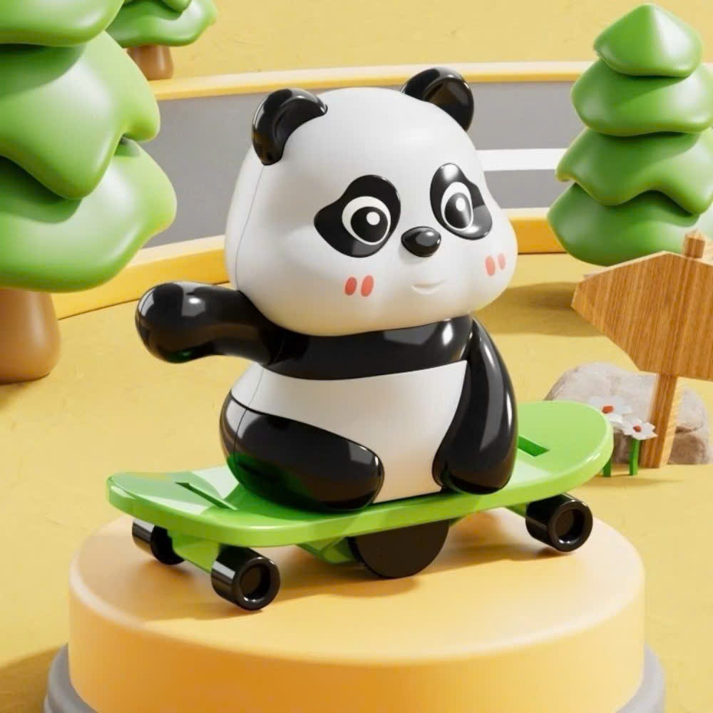 Xe trượt nhảy dây hình gấu trúc dễ thương và chân thực phổ biến có cơ chế lên dây cót