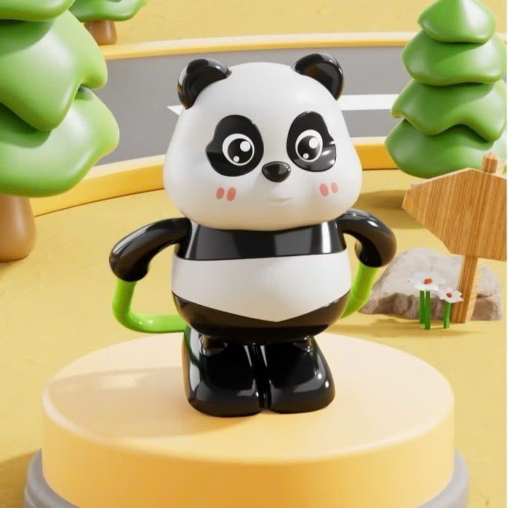 Xe trượt nhảy dây hình gấu trúc dễ thương và chân thực phổ biến có cơ chế lên dây cót