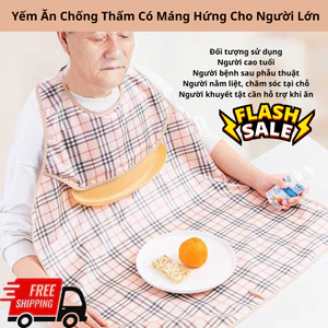 Yếm Ăn Chống Thấm Có Máng Hứng Cho Người Lớn