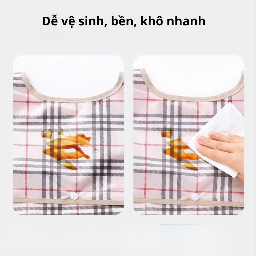 Yếm Ăn Chống Thấm Có Máng Hứng Cho Người Lớn