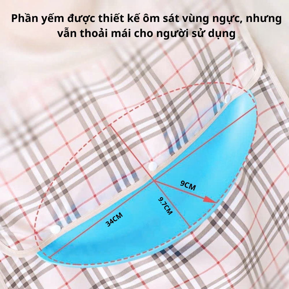 Yếm Ăn Chống Thấm Có Máng Hứng Cho Người Lớn