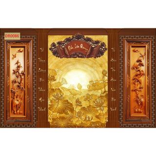 Tranh BÀN THỜ TRÚC CHỈ Dán Tường 3D Cho Bàn Thờ Gia Tiên Trang Nghiêm, Ấm Cũng Thẩm Mỹ Cao LL