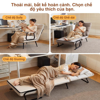 Sofa Giường Gấp Gọn Giải Pháp Nghỉ Trưa Thoải Mái Với Đệm Mút Cao Su Tháo Rời Tiết Kiệm Không Gian