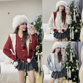 Áo Cardigan Len Dệt Kim Kèm Khăn Phù Thủy, Áo Len Chất Len Mềm Mịn Nhiều Màu Xinh Dễ Mix Đồ