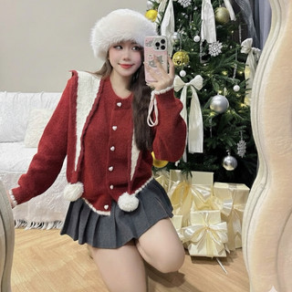 Áo Cardigan Len Dệt Kim Kèm Khăn Phù Thủy, Áo Len Chất Len Mềm Mịn Nhiều Màu Xinh Dễ Mix Đồ