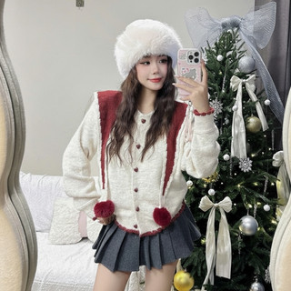 Áo Cardigan Len Dệt Kim Kèm Khăn Phù Thủy, Áo Len Chất Len Mềm Mịn Nhiều Màu Xinh Dễ Mix Đồ