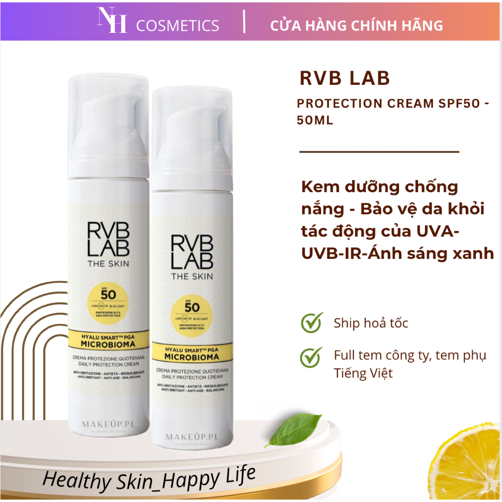 [TEM CTY] Kem Chống Nắng RVB Lab Daily Protection Cream SPF50 50ML Bảo ...