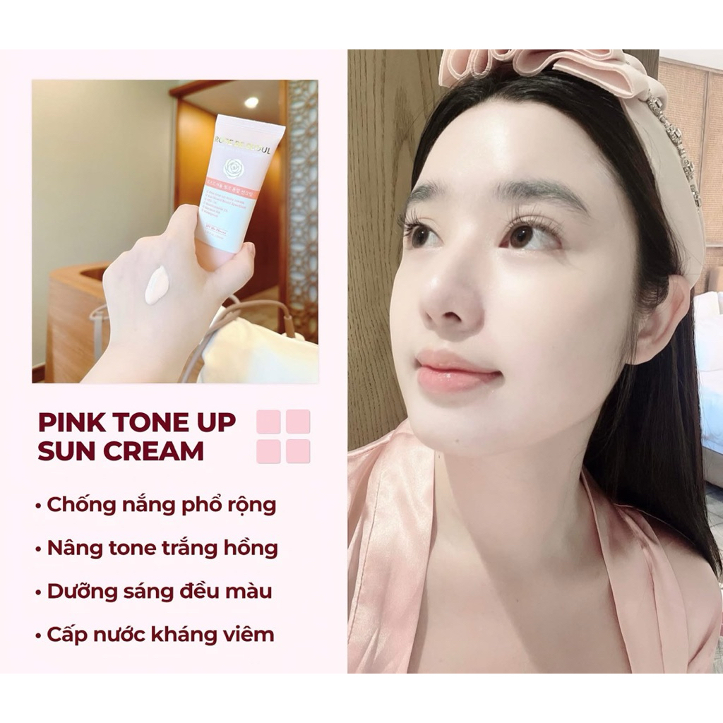 Kem chống nắng rose de seoul pink tone up sun cream 50ml – hạn 2028 Hàn Quốc  IS464