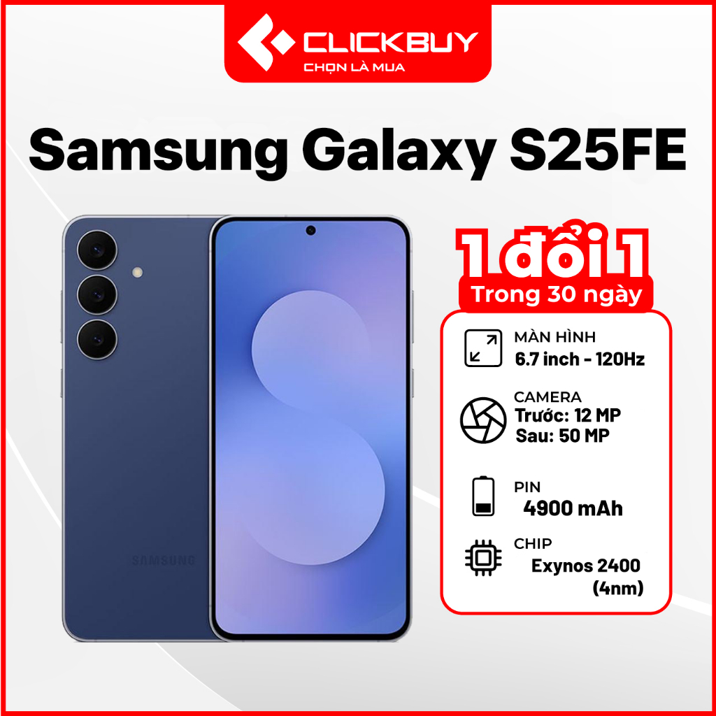 Điện Thoại Samsung Galaxy S25 FE 5G RAM 8GB Bộ Nhớ 128GB Chip Exynos 2400 Dynamic AMOLED 2X
