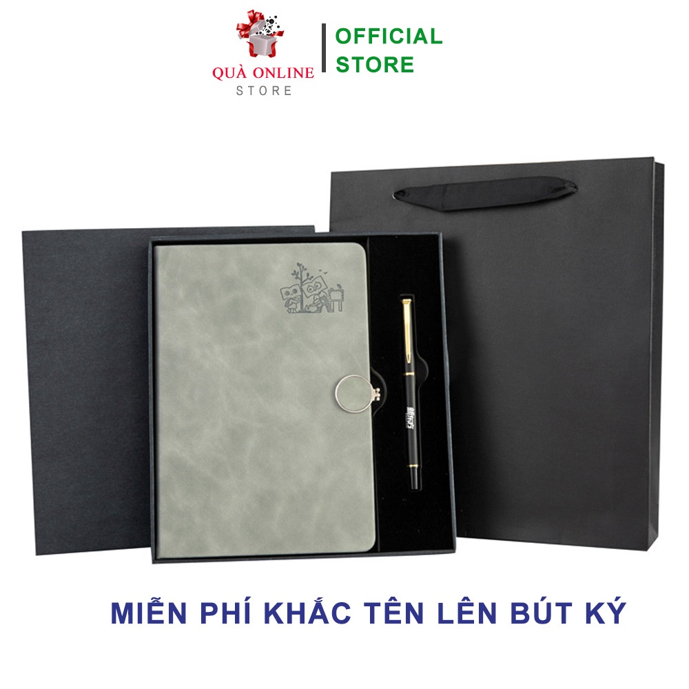 Set Quà Tặng - Sổ Da Cao Cấp Kèm Bút Ký Và Ngòi Bút - Nhiều Màu Sắc Sang Trọng
