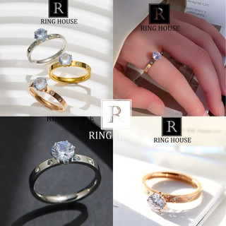 Women's Titanium Steel Engagement Ring, engravable by Ring.House