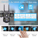 【hành 12 tháng】4G Camera 4 mắt 3 màn hình Camera giám sát an ninh CCTV IP không dây 18MP zoom 10X tầm nhìn ban đêm — ảnh 2