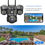 【hành 12 tháng】4G Camera 4 mắt 3 màn hình Camera giám sát an ninh CCTV IP không dây 18MP zoom 10X tầm nhìn ban đêm — ảnh 3