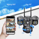 【hành 12 tháng】4G Camera 4 mắt 3 màn hình Camera giám sát an ninh CCTV IP không dây 18MP zoom 10X tầm nhìn ban đêm — ảnh 4