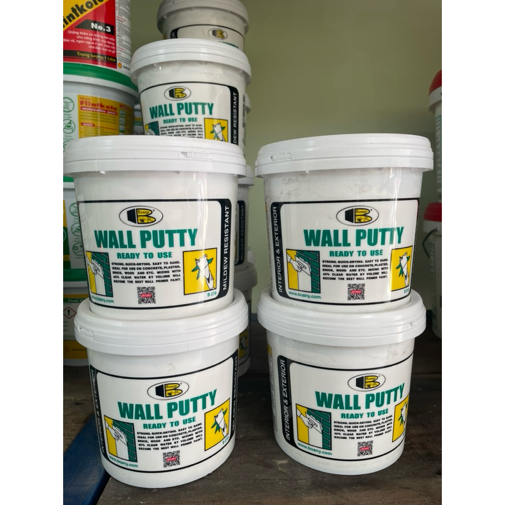 (Hũ 1,5kg) Keo Trám Khe Nứt Tường Bosny Wall Putty Chính Hãng Thái Lan ...