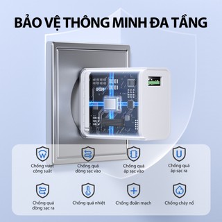 Cốc Sạc Nhanh 20W ROBOT RT-F1 RT-P1 QC 3.0 3A 2 Cổng Sạc - Bảo Hành 1 Đổi 1