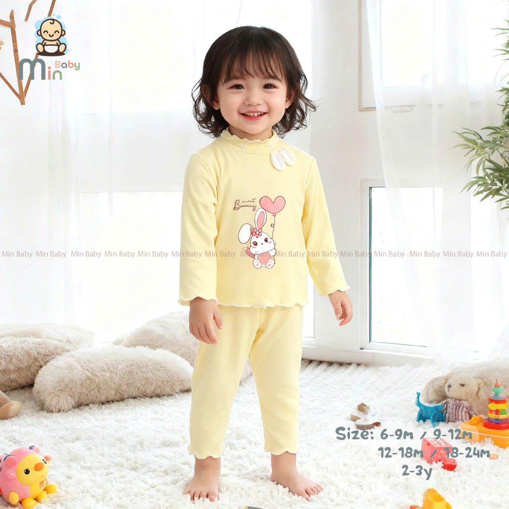 Bộ Dài Tay Giữ Nhiệt  Vải Sợi Tre Petit Co Dãn Mềm Mịn - Hàng Chính Hãng MIN0420