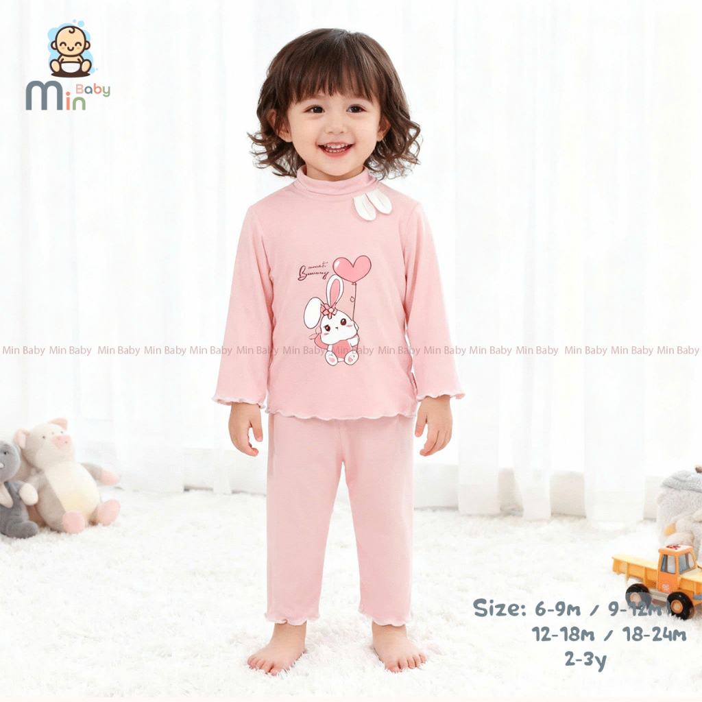 Bộ Dài Tay Giữ Nhiệt  Vải Sợi Tre Petit Co Dãn Mềm Mịn - Hàng Chính Hãng MIN0420