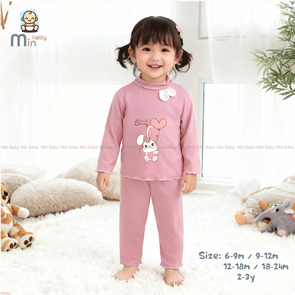 Bộ Dài Tay Giữ Nhiệt  Vải Sợi Tre Petit Co Dãn Mềm Mịn - Hàng Chính Hãng MIN0420