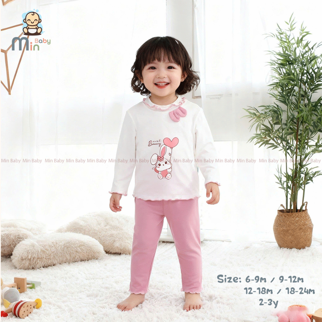 Bộ Dài Tay Giữ Nhiệt  Vải Sợi Tre Petit Co Dãn Mềm Mịn - Hàng Chính Hãng MIN0420