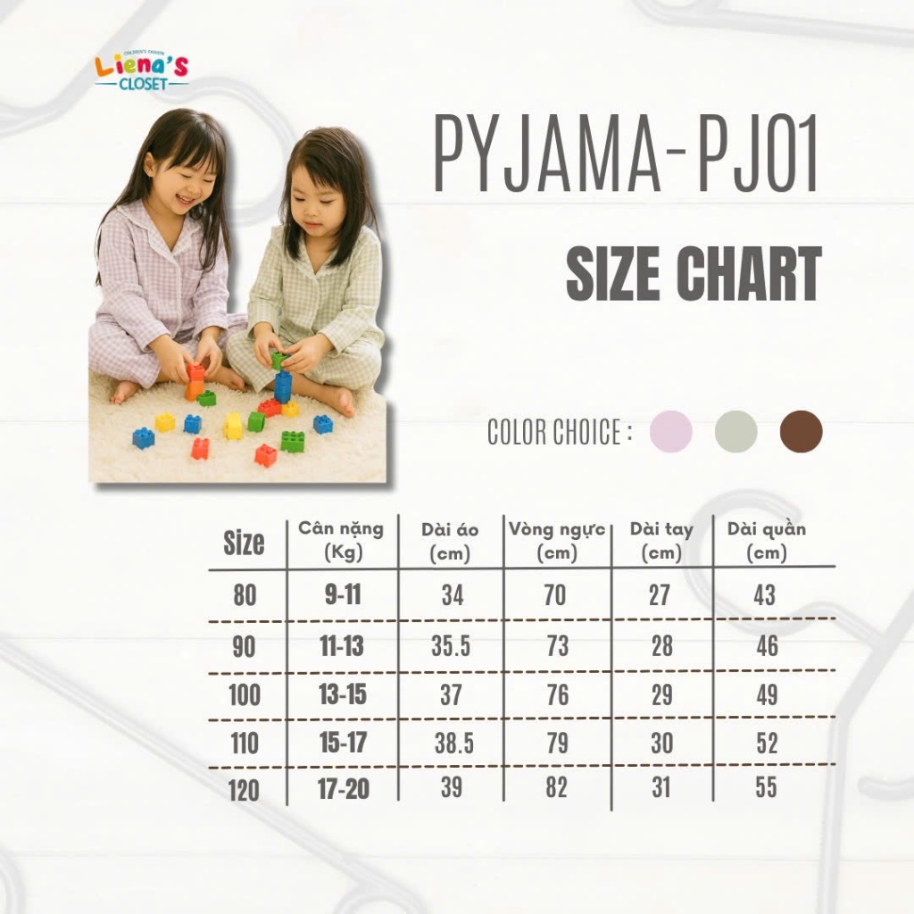 Set Pizama Dài Tay Cổ Viền Ren Chất Len Tăm Lông Thỏ Mềm Mịn Cho Bé Liena'S Closet PJ01