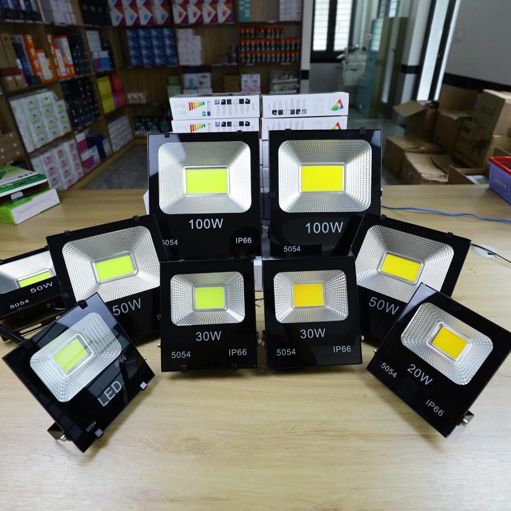 Đèn pha LED chống nước IP66 dùng chip COB 5054 siêu sáng, 20W|30W|50W|100W hiệu suất cao trên 90% dùng cho bảng hiệu