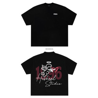 Áo thun boxy HESHEAL cotton 2C 250gsm | Love Saint Tee