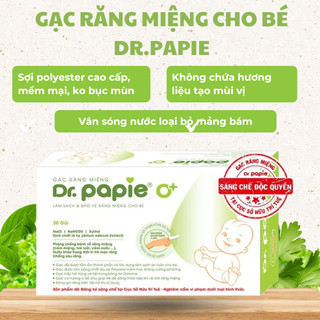 Gạc Rơ Lưỡi Dr.Papie Tiêu Chuẩn 5SAO, Làm Sạch Răng, Lưỡi, Nướu và Khoang Miệng Cho Bé