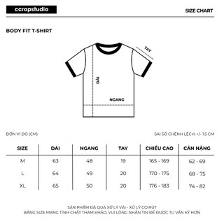 Áo Phông Clean Fit Form Crop Ôm Body Tôn Chiều Cao Áo Thun 250GSM được xử lý co rút - CCROPSTUDIO