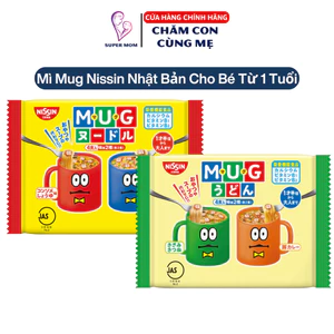 Mì Mug Nissin Nhật Bản Gói 4 Túi Nhỏ Cho Bé Ăn Dặm Từ 1 Tuổi, Bổ Sung Dinh Dưỡng