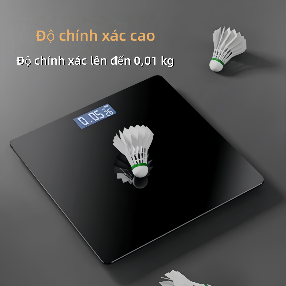 Cân điện tử với mặt kính cường lực bền bỉ kích thước lớn cân nặng ổn định và chính xác.