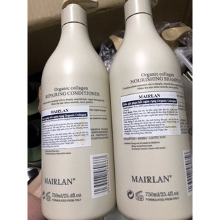 [Hàng Chuẩn] Dầu Gội Xả Mairlan Organic Collagen 750ml 1000ml Siêu Mềm Mượt Phục Hồi Tóc Hư Tổn Ngăn Tóc Gãy Rụng