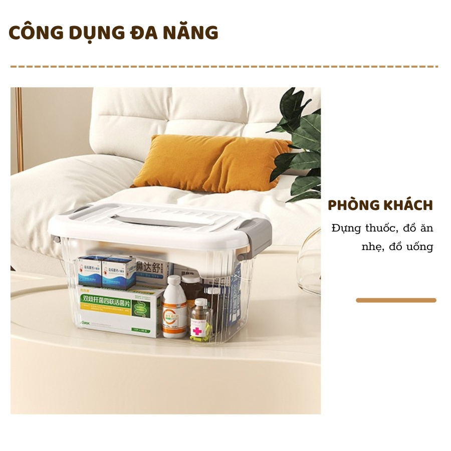 Thùng Nhựa Enoda Home Đựng Đồ Đa Năng Trong Suốt, Hộp Nhựa Để Đồ Có Nắp Cài Chắc Chắn Q100