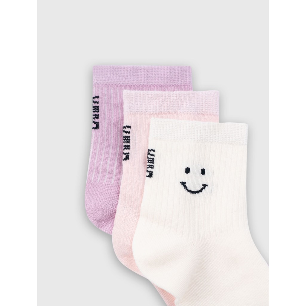 Combo 3 đôi tất unisex trẻ em CANIFA cổ trung in họa tiết 3AX25A004