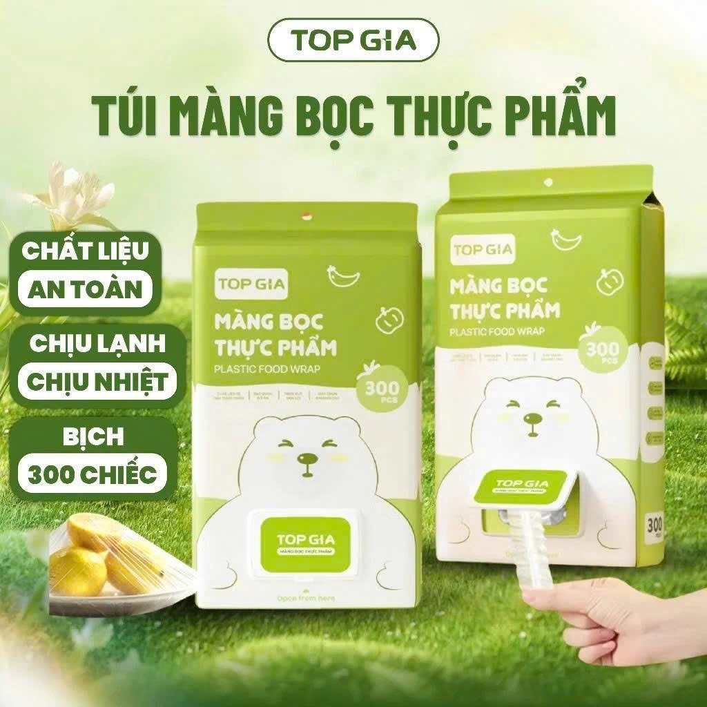 (BỊCH LỚN) Túi 300 cái màng bọc thực phẩm TOTO, chất liệu PE dày an toàn, siêu tiện lợi