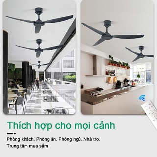 Quạt trần 3 cánh/5 cánh nguyên khối-quạt đảo chiều 6 tốc độ gió decor nhà hàng,khách sạn,spa,phòng khách