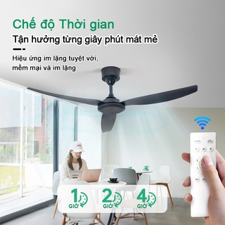 Quạt trần 3 cánh/5 cánh nguyên khối-quạt đảo chiều 6 tốc độ gió decor nhà hàng,khách sạn,spa,phòng khách