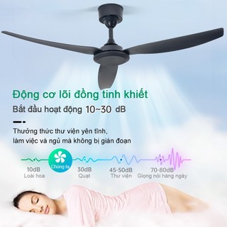 Quạt trần 3 cánh/5 cánh nguyên khối-quạt đảo chiều 6 tốc độ gió decor nhà hàng,khách sạn,spa,phòng khách