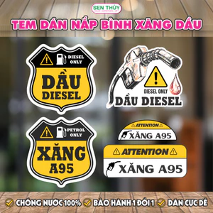 Tem Dán Nắp Bình Xăng, Bình Dầu - DCBB089