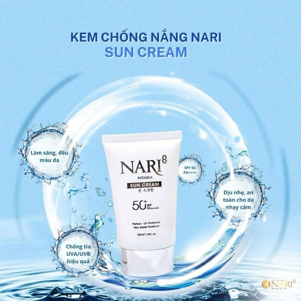 Kem chống nắng chính hãng Nari ( Suncream Nari SPF50++) lâu trôi thêm dưỡng da thay lớp make 50ml